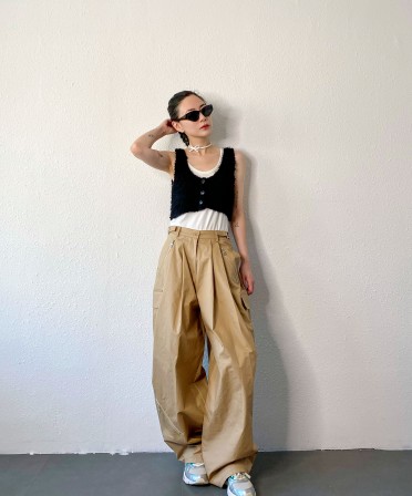 Beige Wide Pants #240924