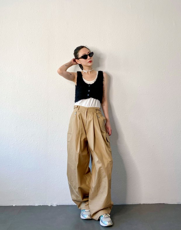 Beige Wide Pants #240924