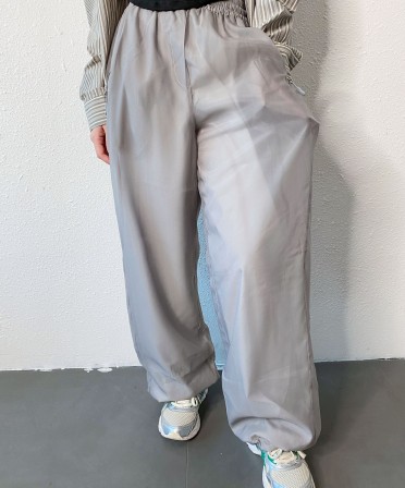 Grey Organza Layered Pants #240931