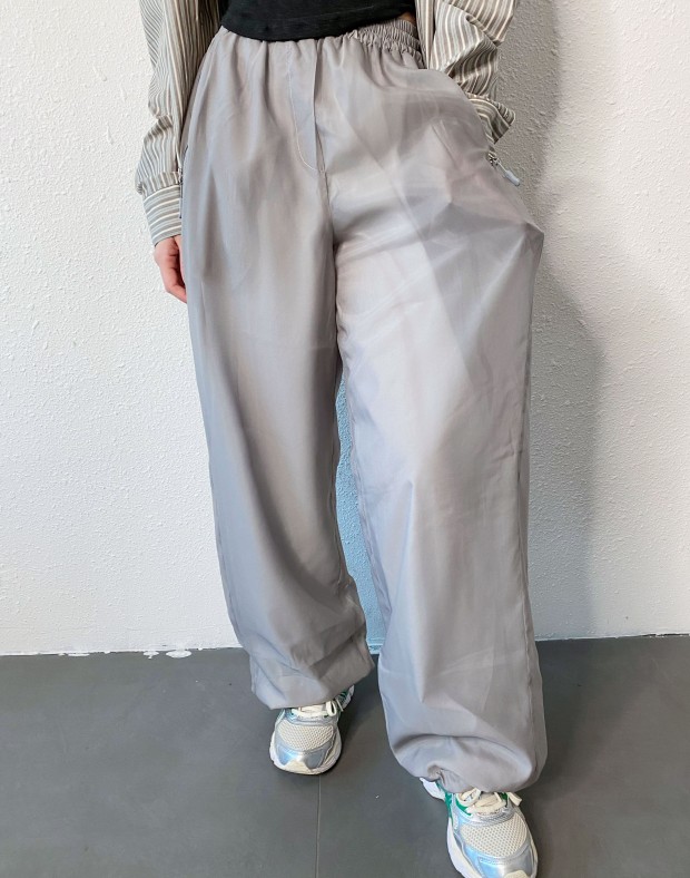 Grey Organza Layered Pants #240931