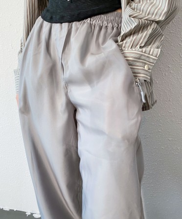 Grey Organza Layered Pants #240931