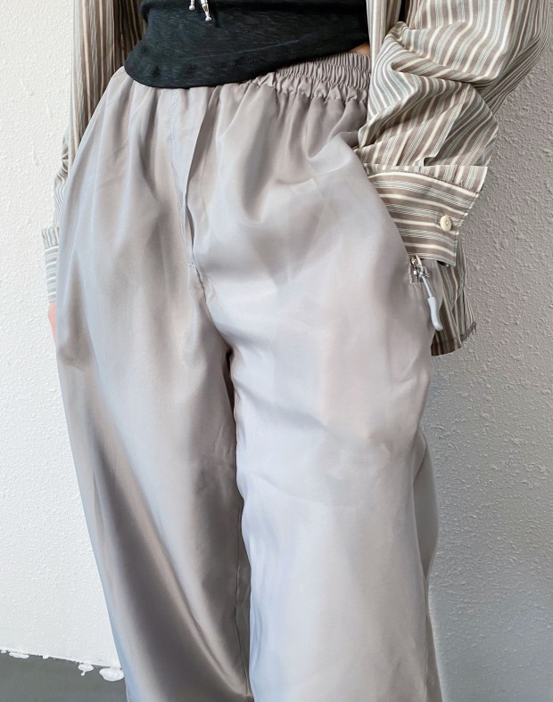 Grey Organza Layered Pants #240931